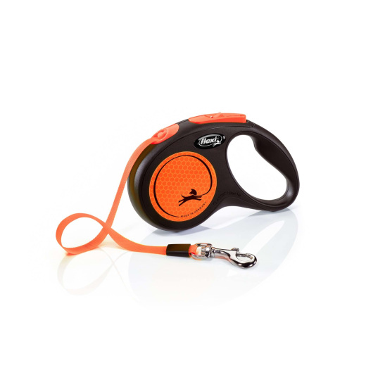 CAN AGRI DOG LEASH FLEXI CLASSIC NEON ORANGE SIZE S