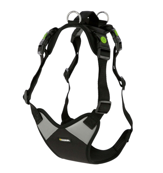 KERBL DOG HARNESS PULSIVE BLACK WITH REFLECTIVE STRIPS 56-74 CM