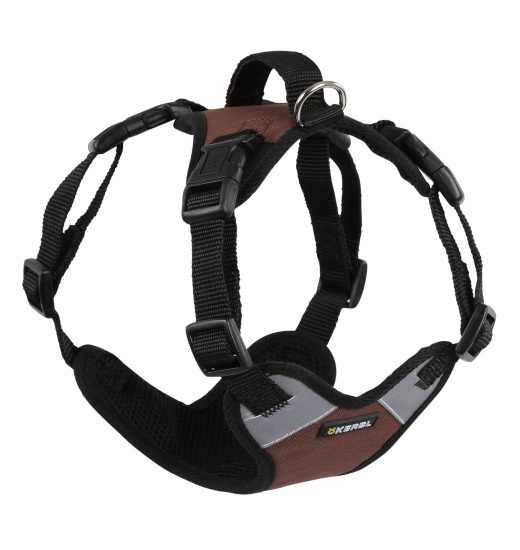 KERBL DOG HARNESS PULSIVE BROWN WITH REFLECTIVE STRIPS 72-96 CM
