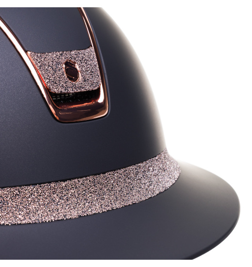 SAMSHIELD MISS SHIELD 2.0 / CRYSTAL FABRIC ROSE GOLD BLAZON FRONTAL / ROSE GOLD CHROME / BLACK HELMET