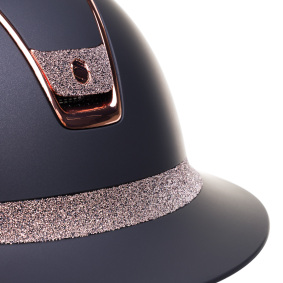 SAMSHIELD MISS SHIELD 2.0 / CRYSTAL FABRIC ROSE GOLD BLAZON FRONTAL / ROSE GOLD CHROME / BLACK HELMET