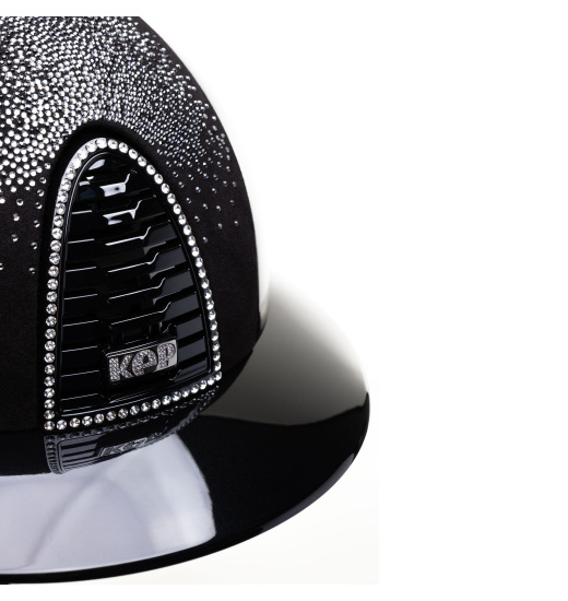 KEP Italia KEP ITALIA CROMO 2.0 POLISH POLO HELMET SUEDE BLACK NEBULA SILVER/CRYSTALS FRAME/ZIRCONS LOGO BLACK