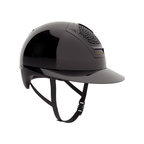 FREEJUMP VORONOI EQUESTRIAN HELMET GLOSSY WITH WIDE VISOR BLACK