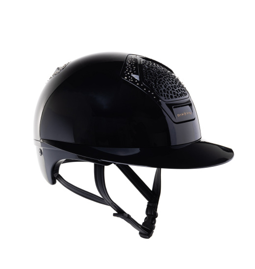 Freejump FREEJUMP VORONOI EQUESTRIAN HELMET GLOSSY WITH WIDE VISOR CRYSTALS