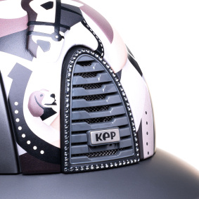KEP ITALIA CROMO 2.0 TEXTILE KASK JEŹDZIECKI PEGASUS INSERTS/CRYSTALS SILVER NIGHT SZARY