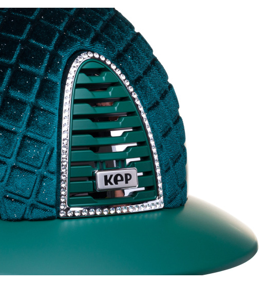 KEP Italia KEP ITALIA CROMO 2.0 TEXTILE MILANO VELVET SHINING FRONT/SWARO FRAME GREEN HELMET