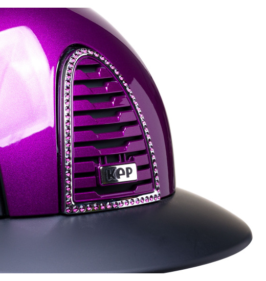 KEP Italia KEP ITALIA CROMO 2.0 TEXTILE METAL VIOLA/SWAROVSKI AMETIST BLACK EQUESTRIAN HELMET