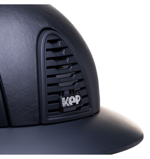 KEP Italia KEP ITALIA CROMO 2.0 TEXTILE KASK JEŹDZIECKI LEATHER FRONT REAR/CRISTALLI SUEDE LOGO CZARNY