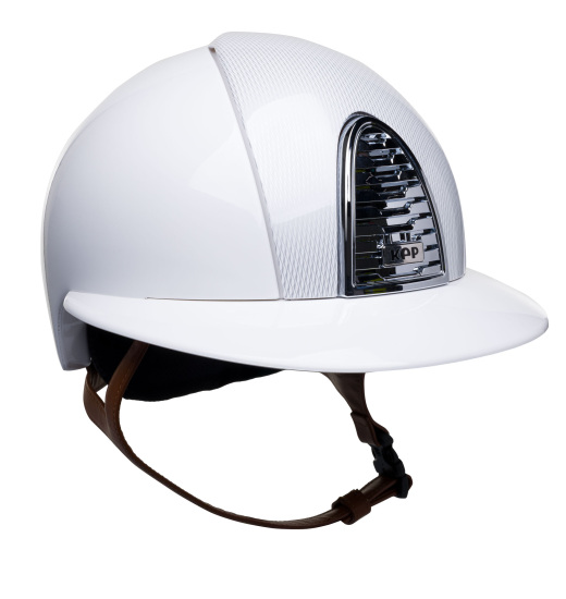 KEP Italia KEP ITALIA CROMO 2.0 POLISH CUBICATO TWIST STRIPE WHITE RIDING HELMET