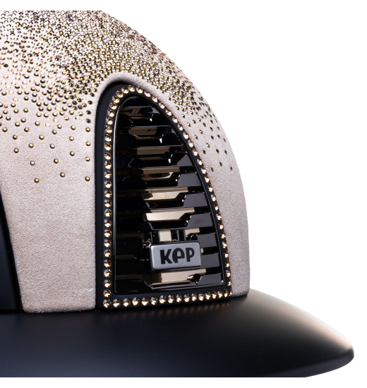 KEP Italia KEP ITALIA CROMO 2.0 TEXTILE SUEDE LIGHT BEIGE SHADED GOLD/CHAMPAGNE CRYST BLACK HELMET