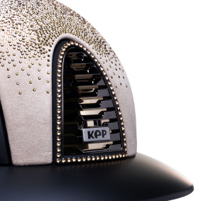 KEP ITALIA CROMO 2.0 TEXTILE SUEDE LIGHT BEIGE SHADED GOLD/CHAMPAGNE CRYST BLACK HELMET