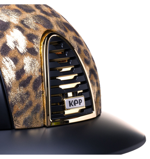 KEP Italia KEP ITALIA CROMO 2.0 TEXTILE GIAGUARO GLITTER FRONT/GOLD FRAME BLACK RIDING HELMET