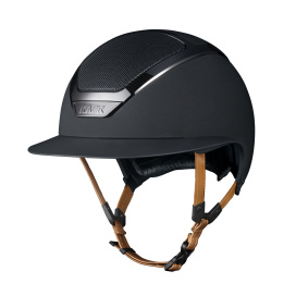 KASK STAR LADY CHROME RIDING HELMET WITH BEIGE CHIN STRAP
