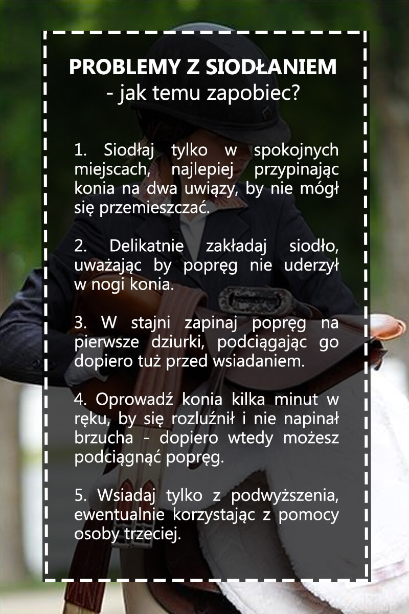 problemy z siodłaniem - jak temu zapobiec