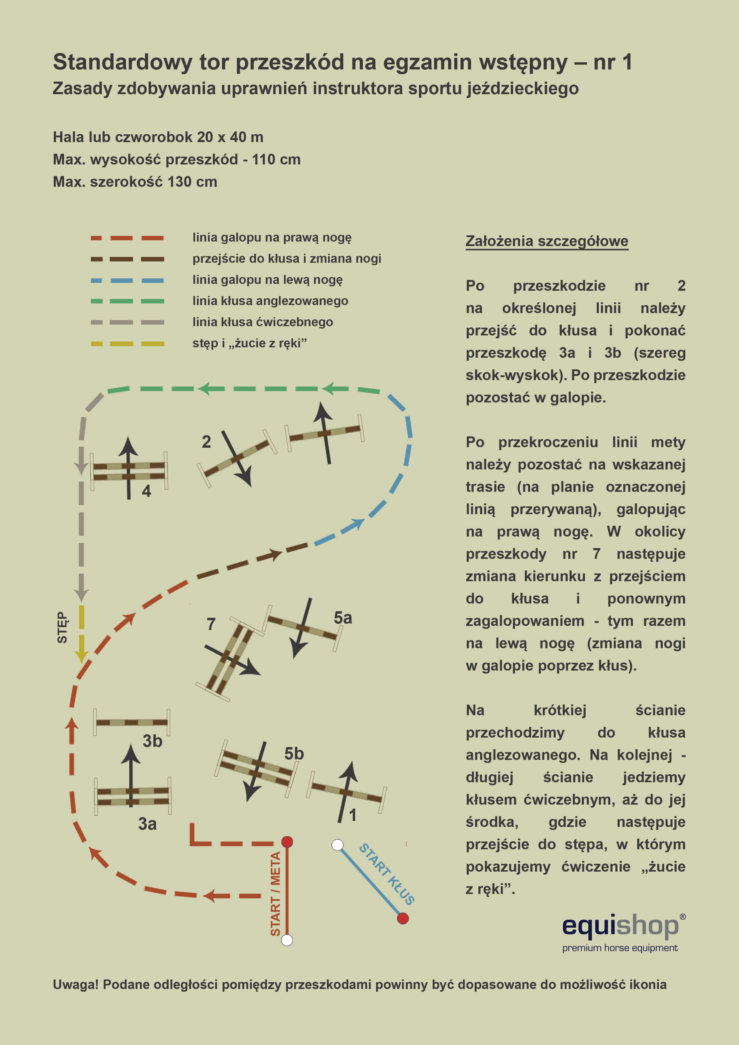 Standardowy tor przeszkód nr 1 na egzamin wstępny - instruktor sportu1