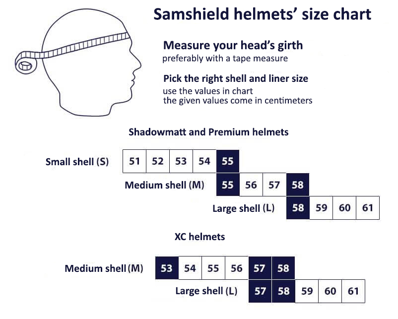 samshield helmets size chart